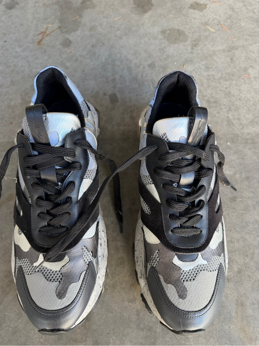 Men's Valentino Camo Athletic Sneakers - Black & Gray